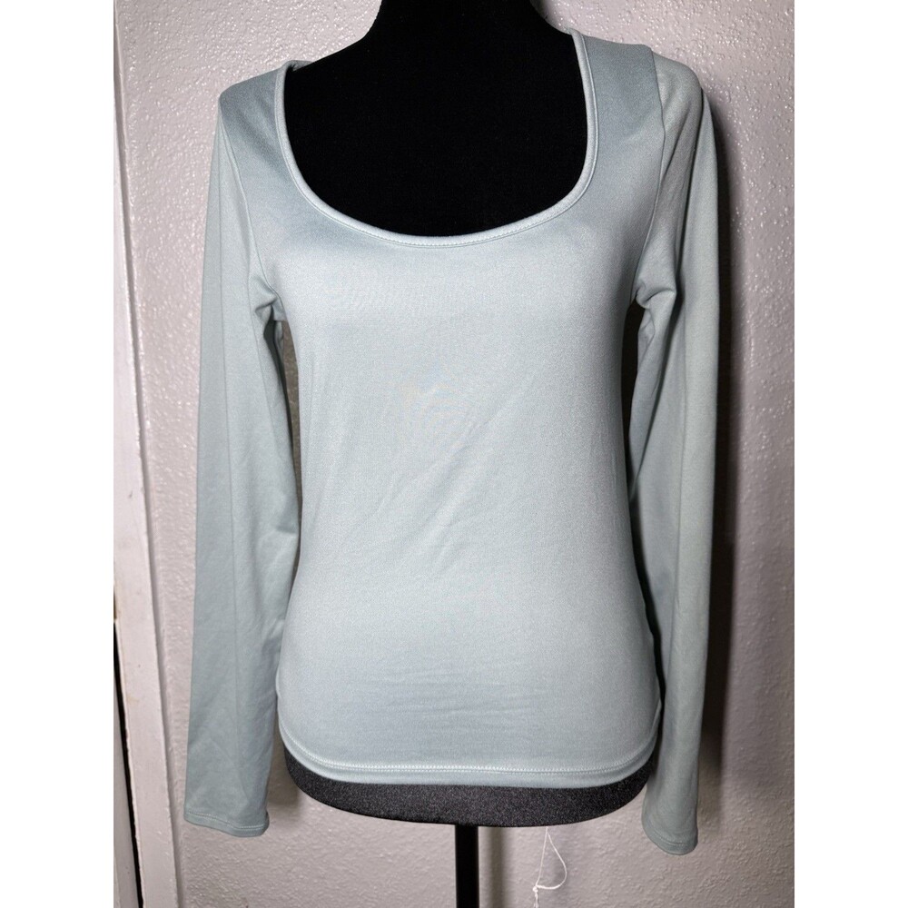 Aeropostale womens buttery soft seamless green scoop neck long sleeve top size M